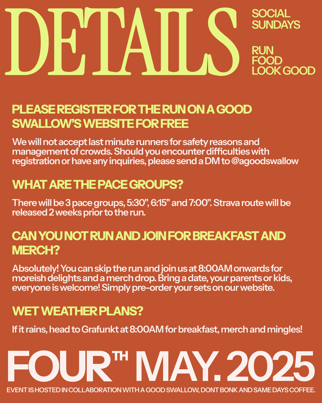 4 May 2025: Social Sundays with A Good Swallow