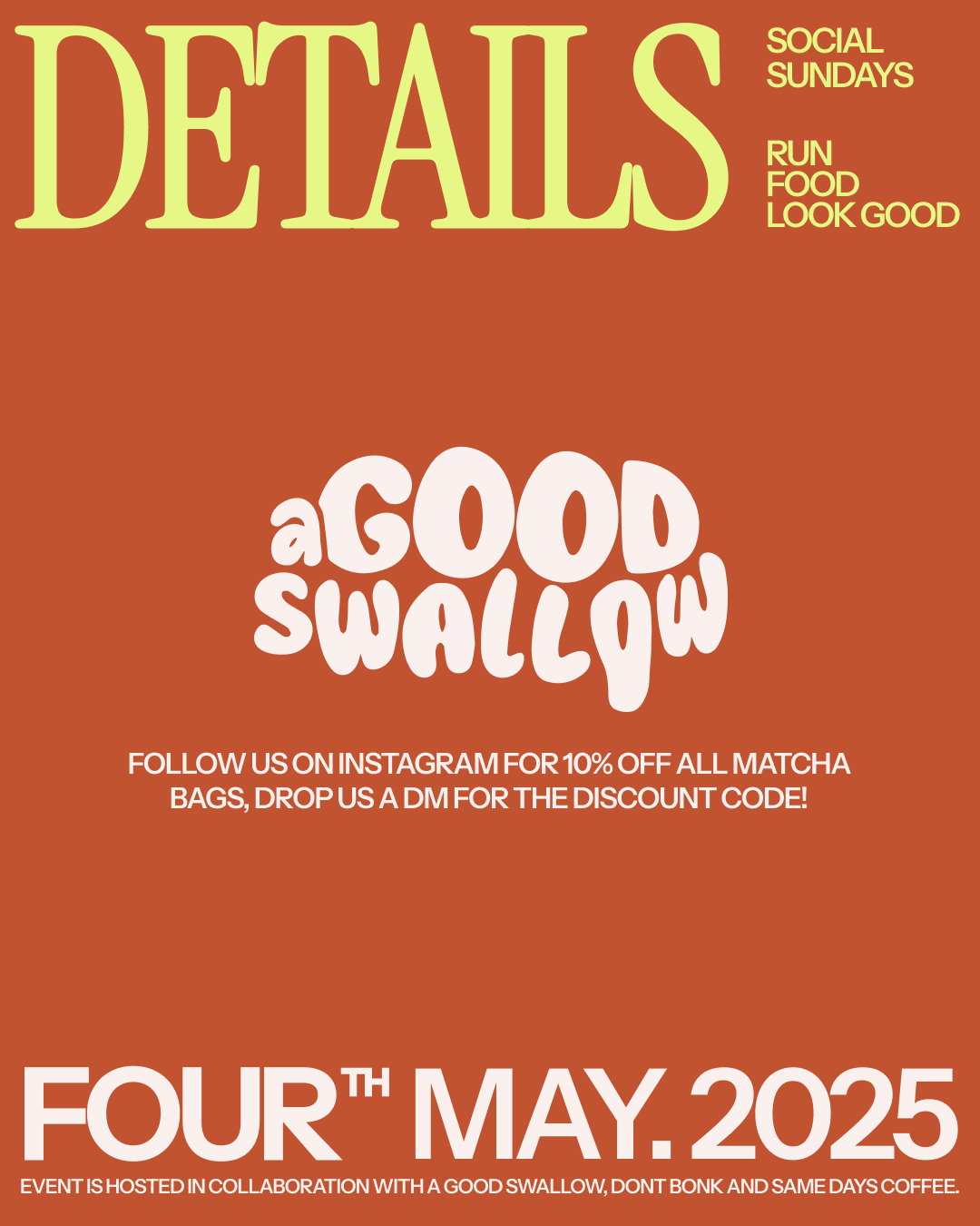 4 May 2025: Social Sundays with A Good Swallow