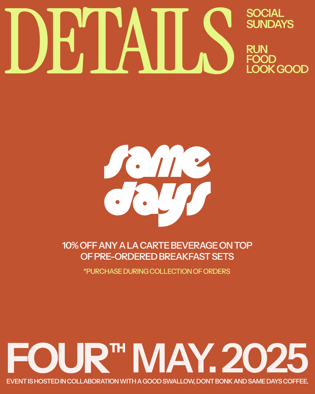 4 May 2025: Social Sundays with A Good Swallow